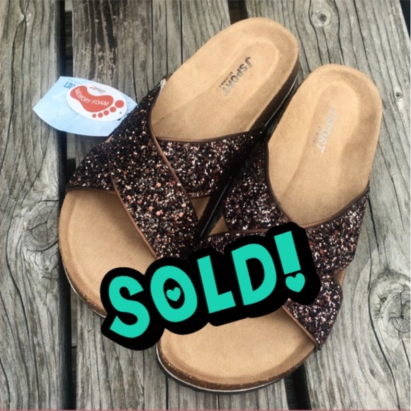Jambu Shoes - Jambu Brown/Pink Glitter Sport Slides! NEW!